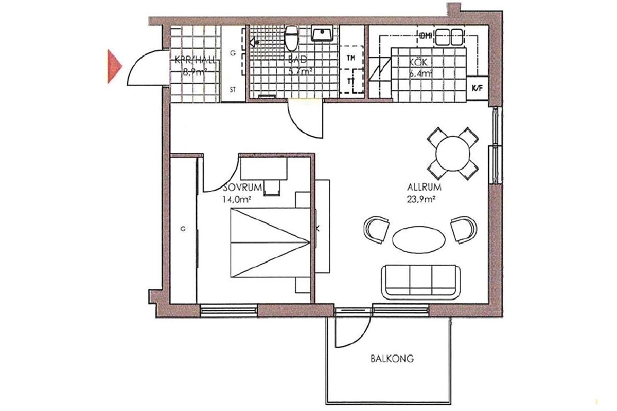 Lägenhet i Morgongåva, Uppsala, Heby, Allévägen 11B