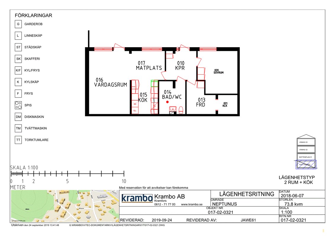 Lägenhet i Kramfors, Gudmundrå Distrikt, Västernorrland, Källgatan 8D