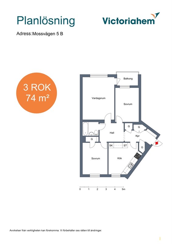 Lägenhet i Snopptorp, Eskilstuna, Södermanland, Mossvägen 5 B