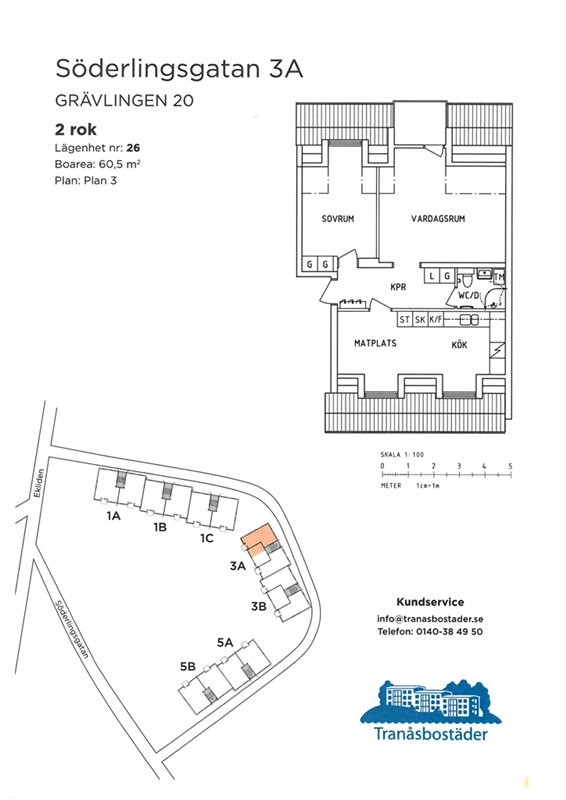 Lägenhet i Tranås, Jönköping, Söderlingsgatan 3 A