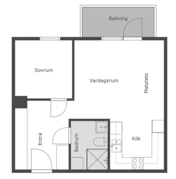 Lägenhet i Sala backe, Uppsala, Johannesbäcksgatan 43
