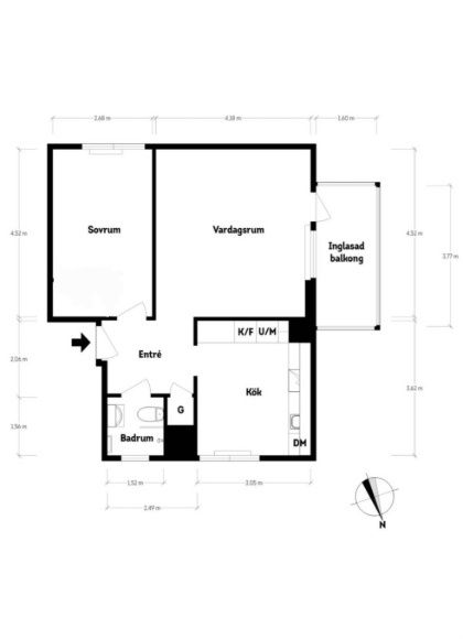 Lägenhet i Kålltorp, Göteborg, Västra Götaland, Ernst Torulfsgatan 21A