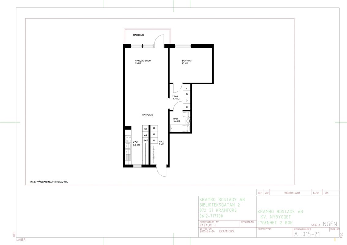 Lägenhet i Kramfors, Gudmundrå distrikt, Västernorrland, Viktoriagatan 17C