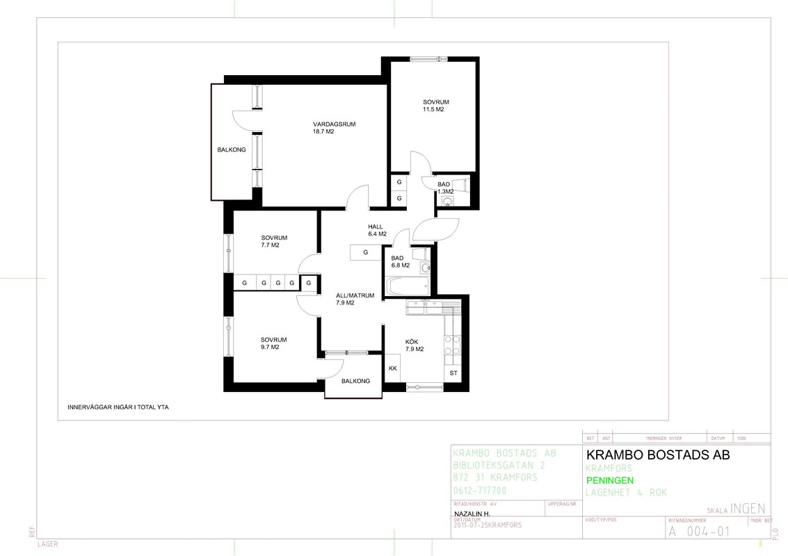 Lägenhet i Kramfors, Gudmundrå distrikt, Västernorrland, Stationsgatan 9A