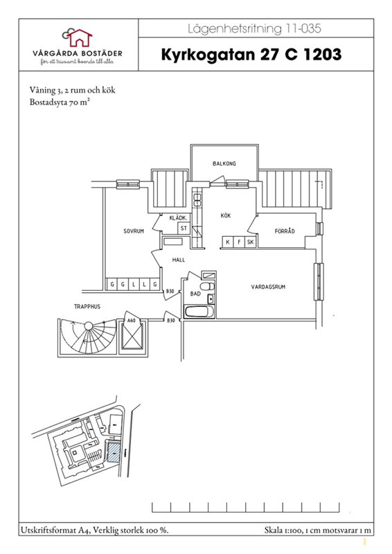 Lägenhet i Klockarebolet, VÅRGÅRDA, Vårgårda, Västra Götaland, Kungsgatan 27 C