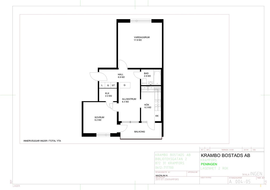 Lägenhet i Kramfors, Gudmundrå distrikt, Västernorrland, Stationsgatan 9D