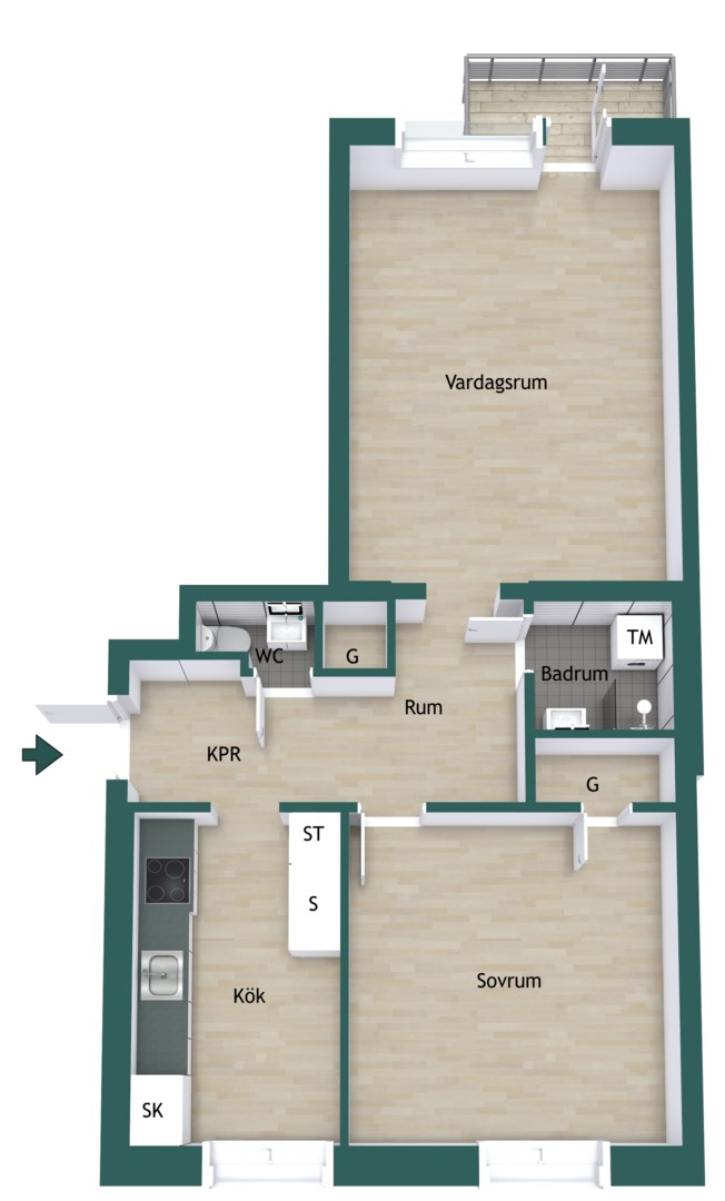 Bostadsrätt i Luthagen, Uppsala, Tegnérgatan 17A