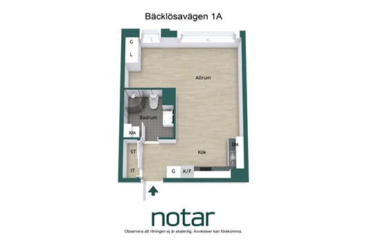Bostadsrätt i Bäcklösa, Uppsala, Bäcklösavägen 1A