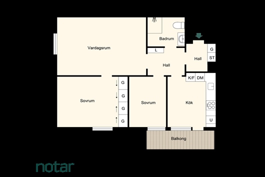 Bostadsrätt i Centrala Sundbyberg, Stockholm, Kyrkogatan 7