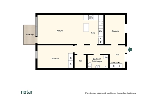 Bostadsrätt i Huvudsta, Solna, Stockholm, Storgatan 52