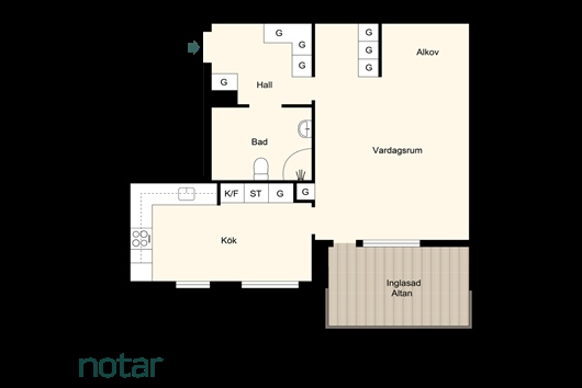Bostadsrätt i Västra Skogen, Solna, Stockholm, Johan Enbergs väg 38B