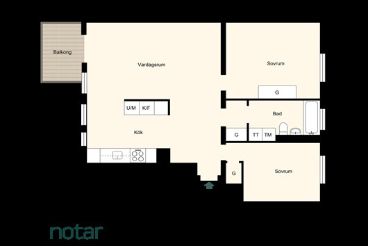 Bostadsrätt i Huvudsta, Solna, Stockholm, Järnvägsgatan 2E