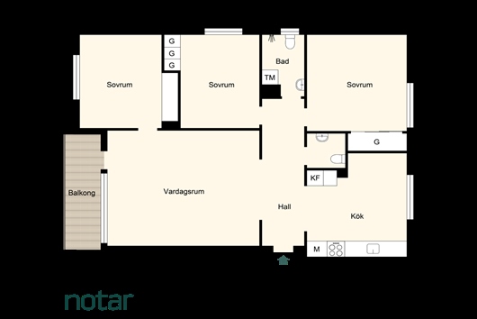 Bostadsrätt i Huvudsta, Solna, Stockholm, Krysshammarvägen 44