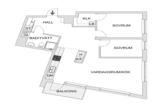 Bostadsrätt i Eriksberg Västra, Göteborg, Västra Götaland, Astris Gata 86