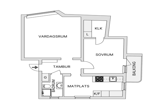 Bostadsrätt i Centrala Hisingen, Göteborg, Västra Götaland, Karl Staaffsgatan 22 C