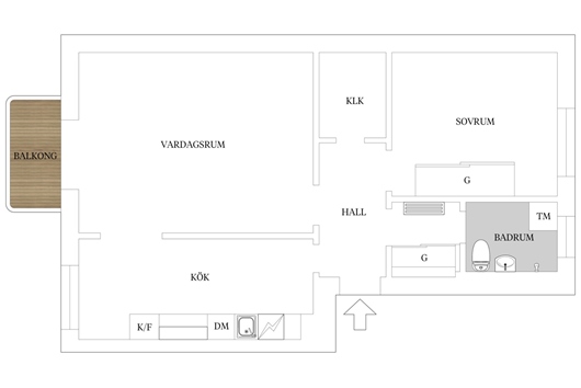 Bostadsrätt i Eneborg, Helsingborg, Skåne, Tranemansgatan 21A