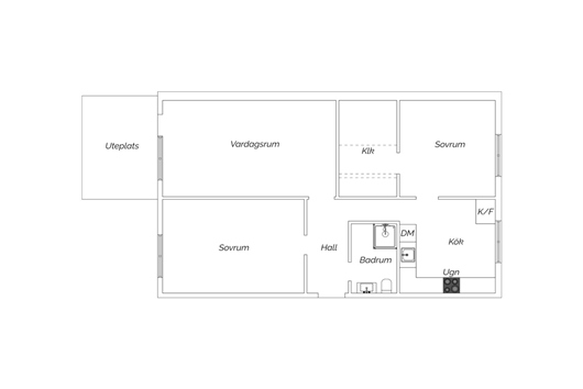 Bostadsrätt i Östra Torn, Lund, Malmö, Skåne, Fagottgränden 23A