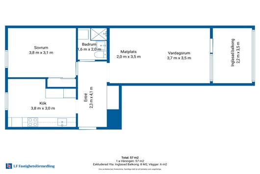 Bostadsrätt i Sundsvall centrum, Västernorrland, Dalgatan 38B
