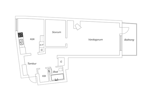 Bostadsrätt i Centrala Trelleborg, Skåne, Engelbrektsgatan 18A