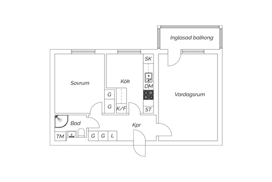 Bostadsrätt i Edvinshem, Ystad, Skåne, Horsagatan 2A