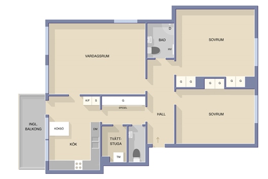 Bostadsrätt i Vårberg, SKÄRHOLMEN, Stockholm, Vårholmsbackarna 54
