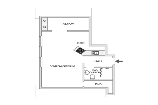 Bostadsrätt i Södermalm, Sundsvall, Västernorrland, Albäcksgatan 1A