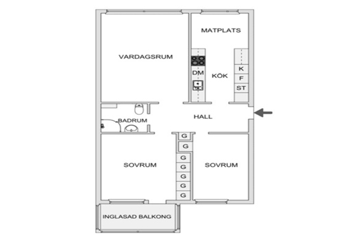 Bostadsrätt i Nacksta, Sundsvall, Västernorrland, Nackstavägen 38B